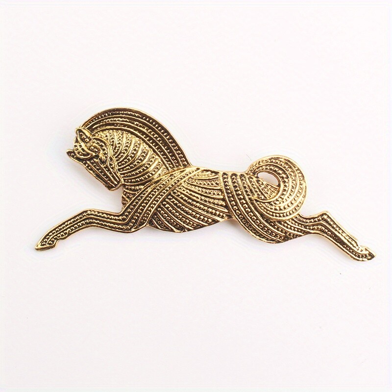 Personality Retro Simple Literary Gold Horse Brooch Women Men Jewelry Gift