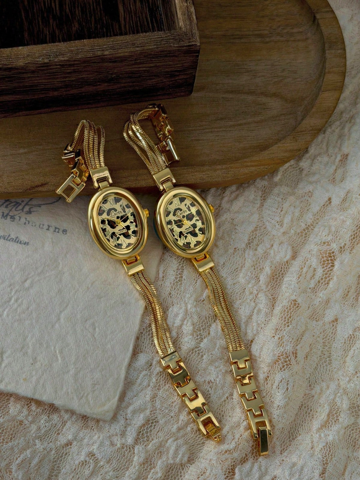 Gold French Vintage Style Unique Dainty Women’s Wrist Watch Trendy Cute Gift