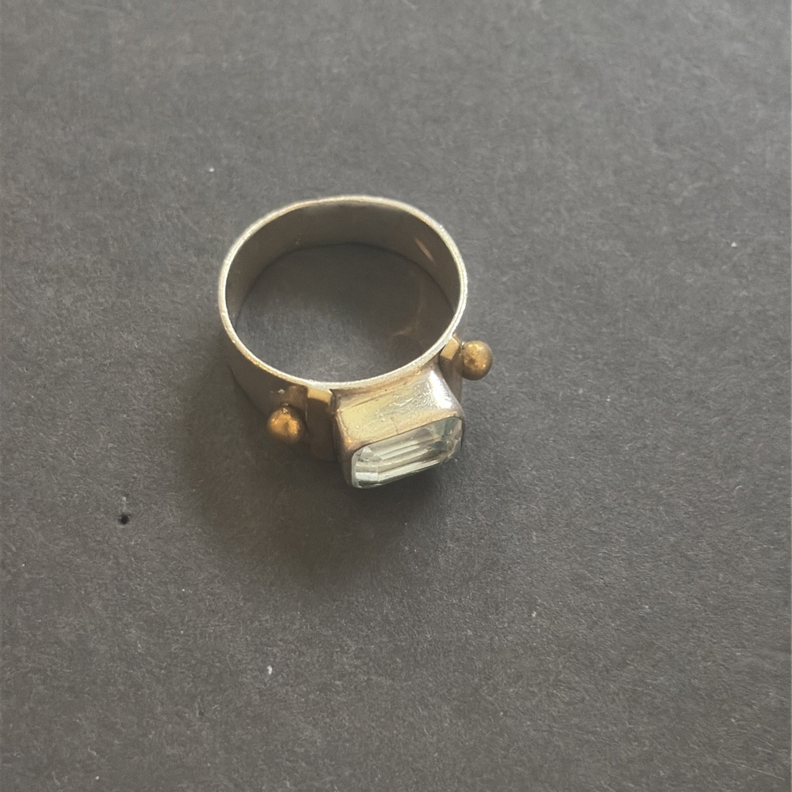 Vintage Starling Silver Blue Topaz Ring Size 7.5 925