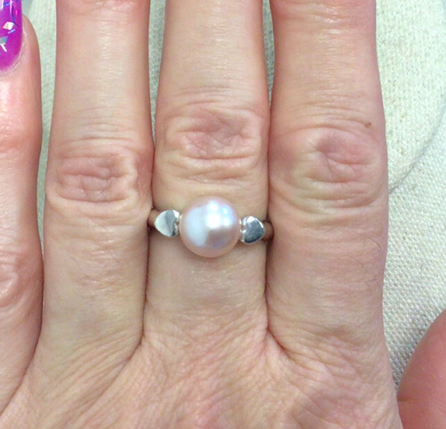 Honora Stelring Silver 925 Genuine Pink Pearl Ring Sz 8 P534