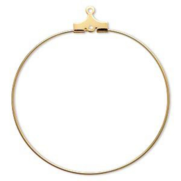 Gold Hoops 40mm Earring Findings Jewelry Lot of 20