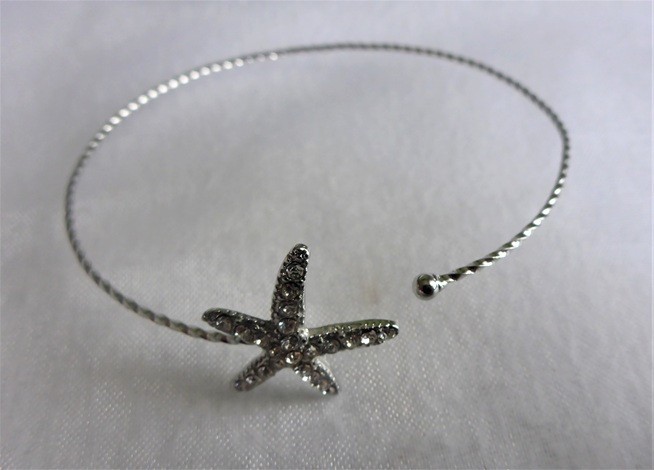 Isabelle Grace Black Ginger Starfish Bracelet Metal Diamante Jewellery Gift Box