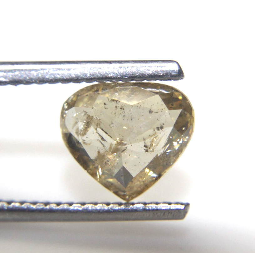 1.78Cts Natural Real Heart Shape Fancy Yellow Rose Cut Diamond 8.82×7.71×3.23 M