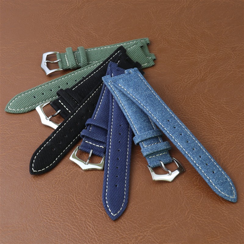 For Patek Philippe Nautilus Nylon Canvas Leather Watch Band Straps Mens 25x13mm