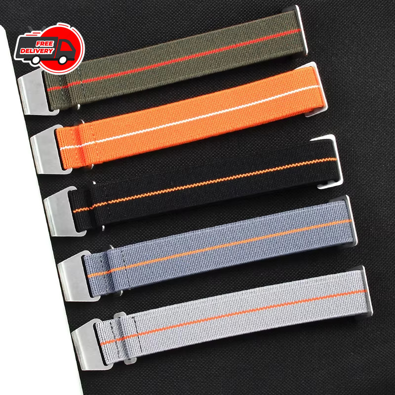 Parachute Elastic Nylon Watch Band for Rolex Seiko Tudor Omega 18mm 20mm 22mm St