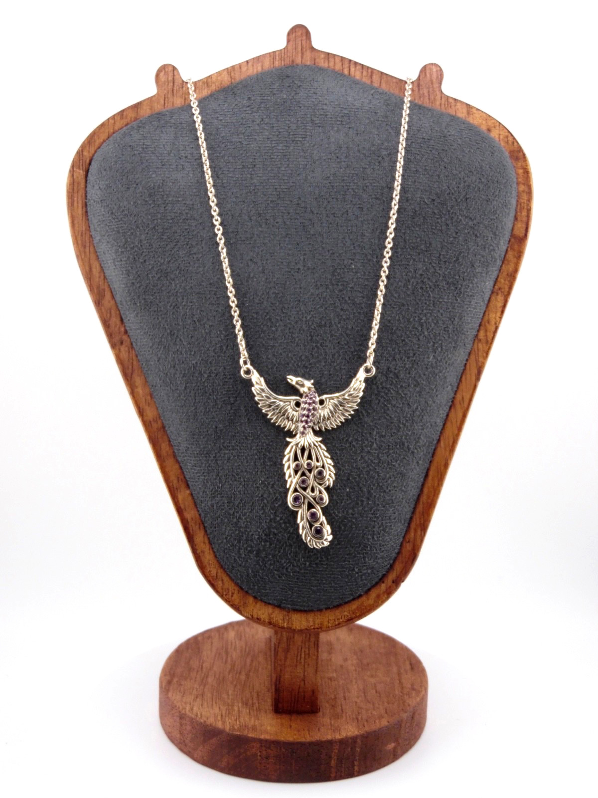 Peter Stone Sterling Phoenix Necklace Pendant “Honor Thy Flying Phoenix” 925