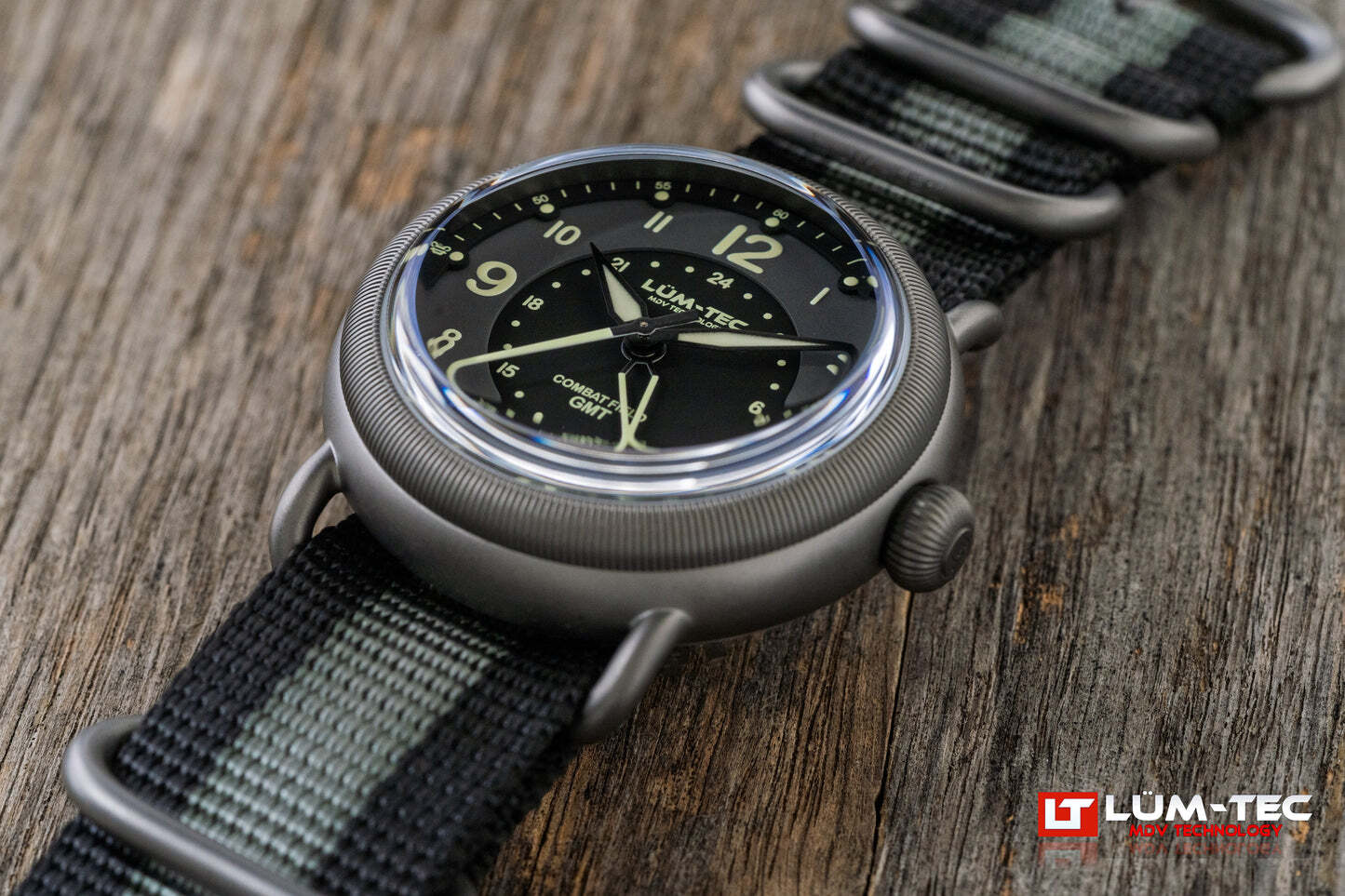 Lum-Tec Mens Watch Combat Field X6 Titanium GMT High Precision Miyota Automatic