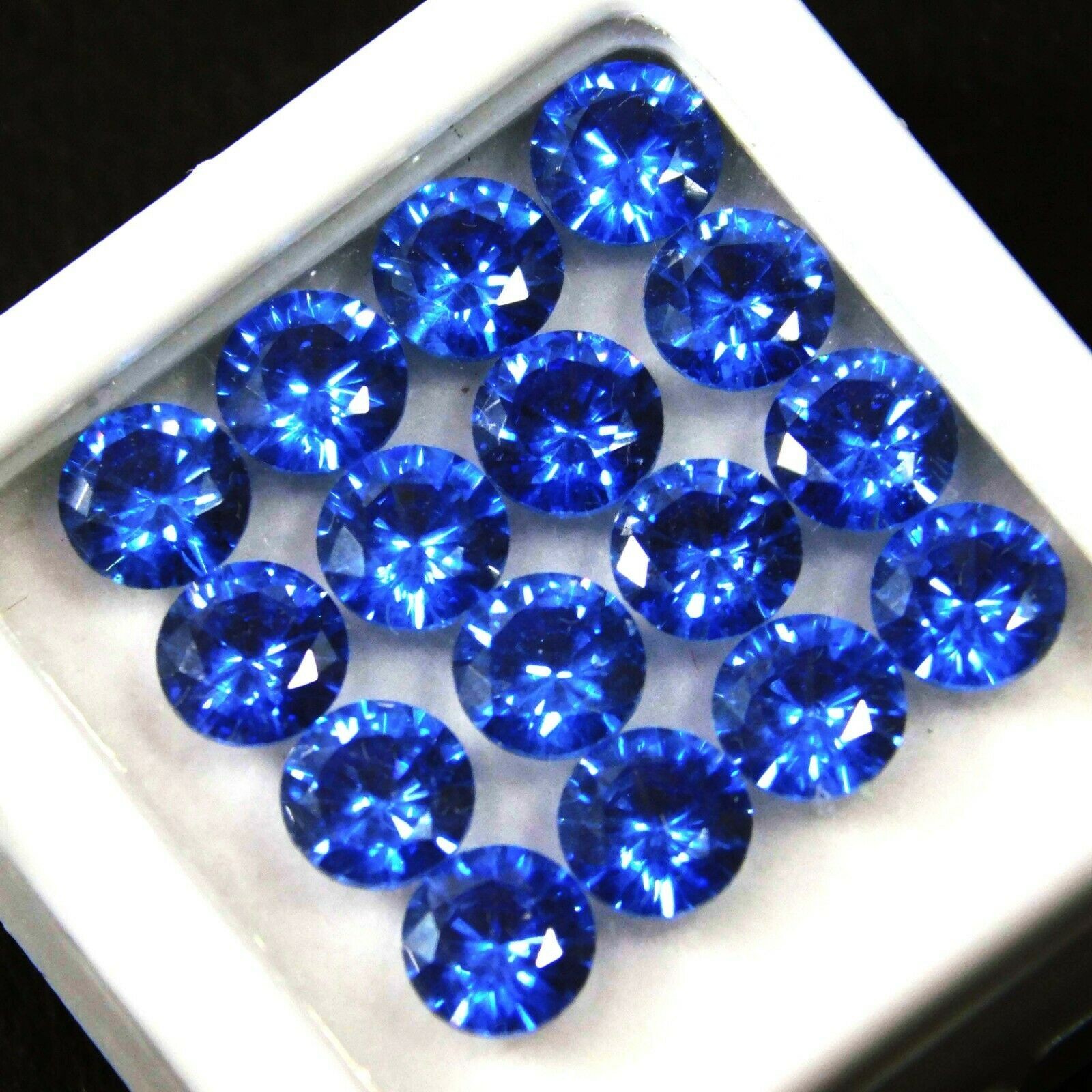 50 PCS Natural Blue Sapphire 5x5mm Round Cut CERTIFIED Loose Gemstone Lot