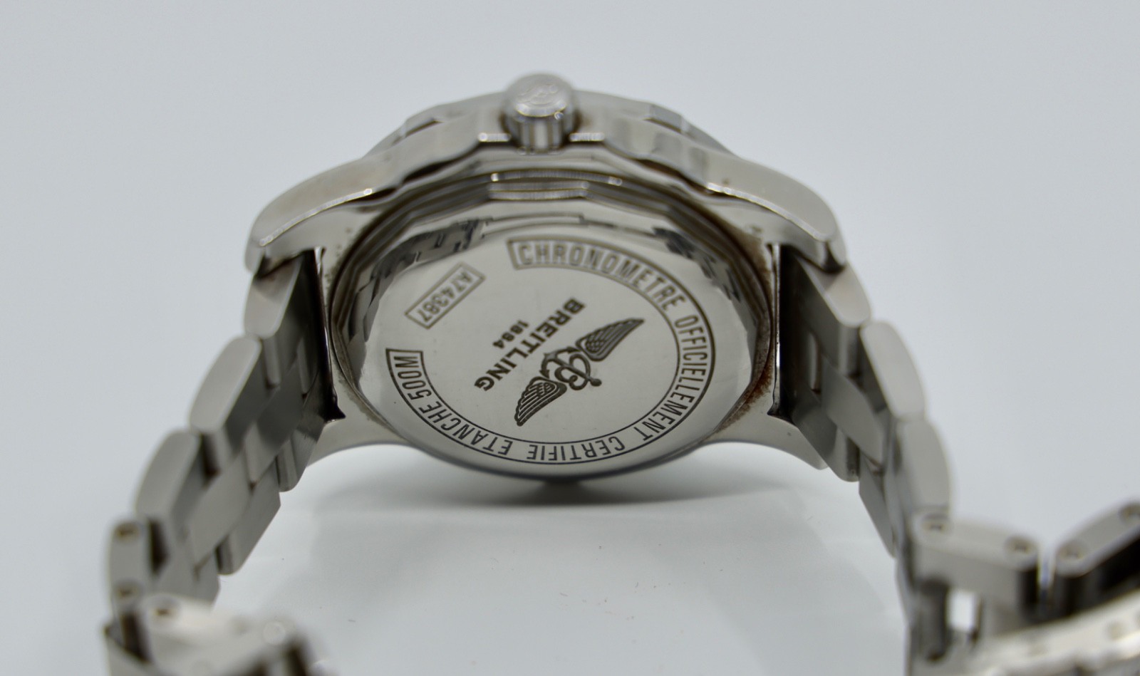 Breitling Colt 44 mm Blue Quartz Men’s Watch A74387 Stainless Band