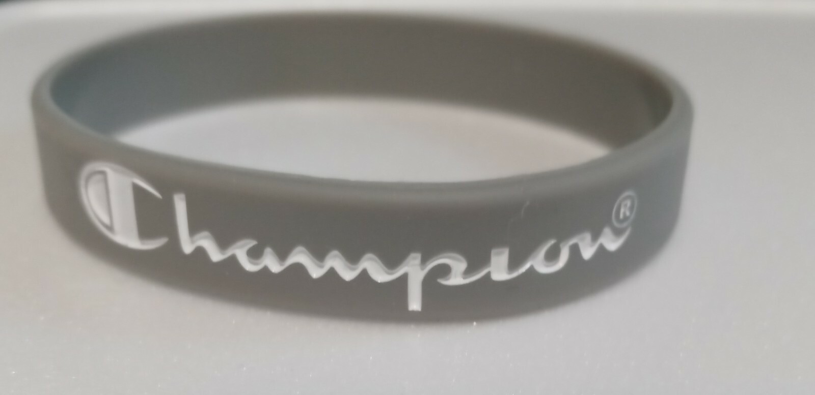 CHAMPION GRAY with White Print Silicone Bracelets 5/16” Wide – US Seller!!!