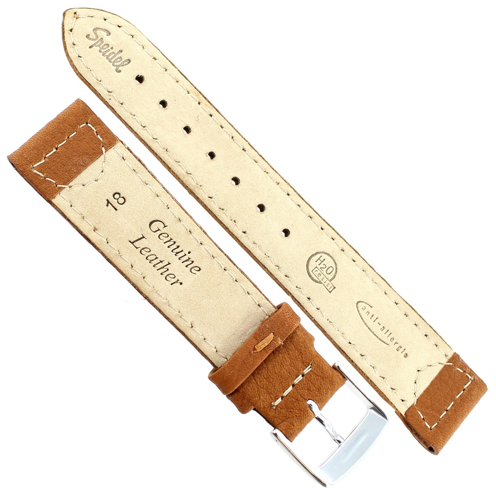 18mm Speidel Trail Master Honey Tan Gen. Leather Textured Suede Type Mens Band