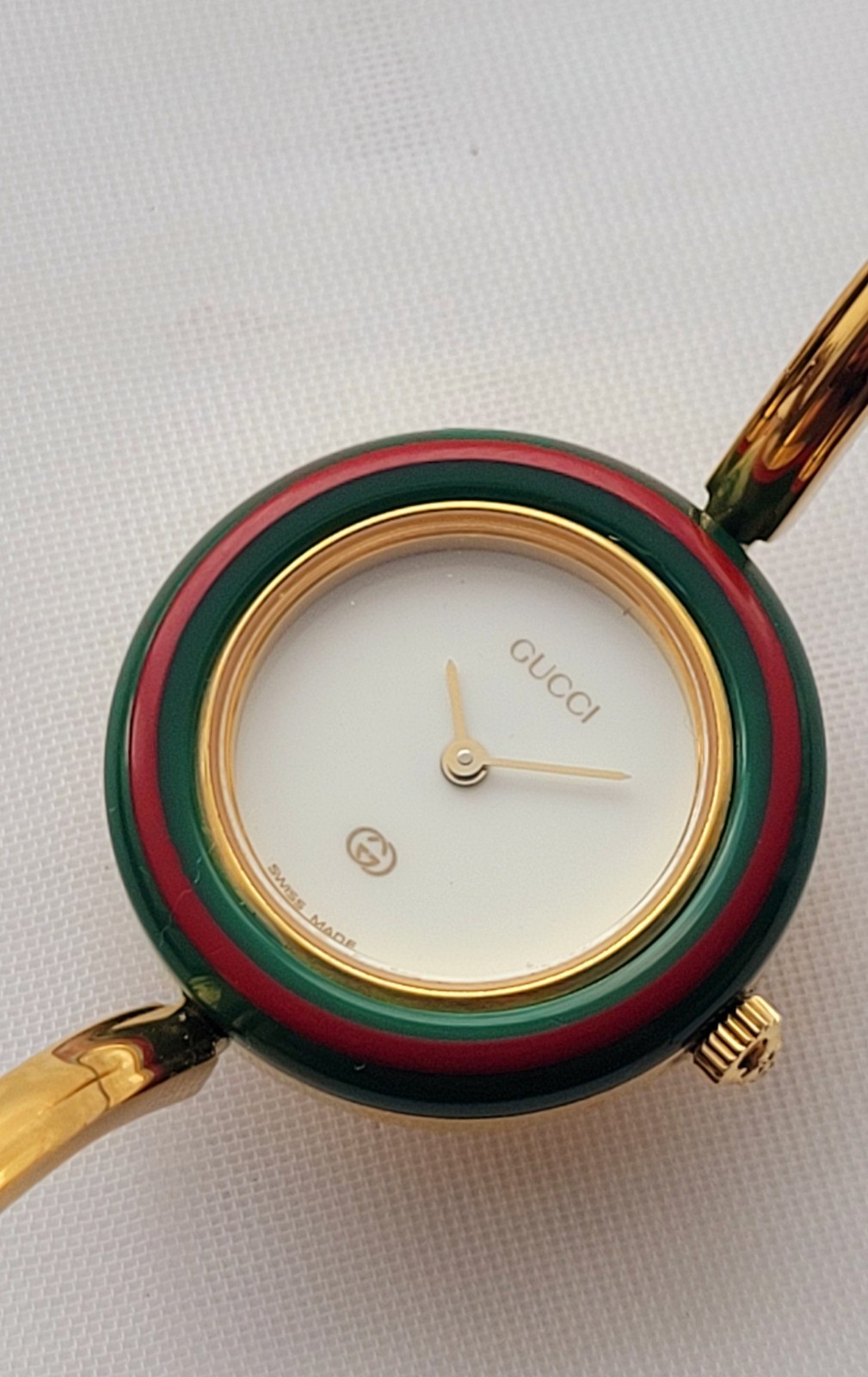 Gucci 1100-L Ladies💃Bangle Watch,Authentic,Scratch Free Crystal,Excellent,6″