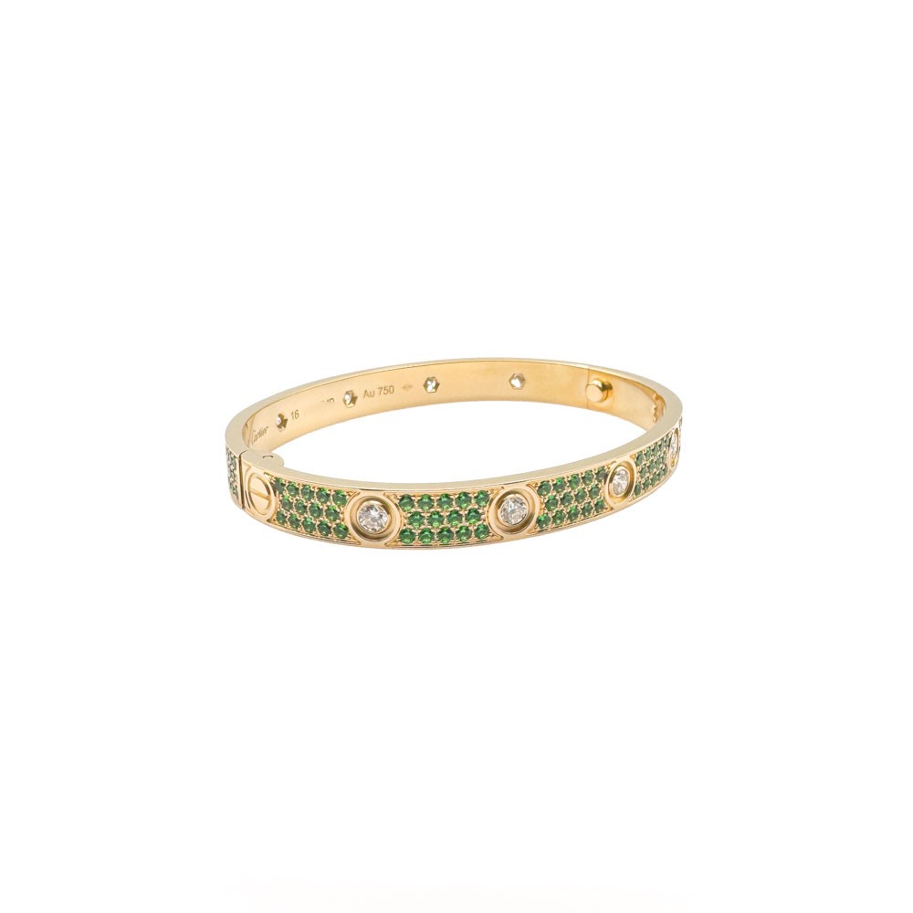 Cartier Love Bracelet 18K Yellow Gold Diamond and Tsavorite