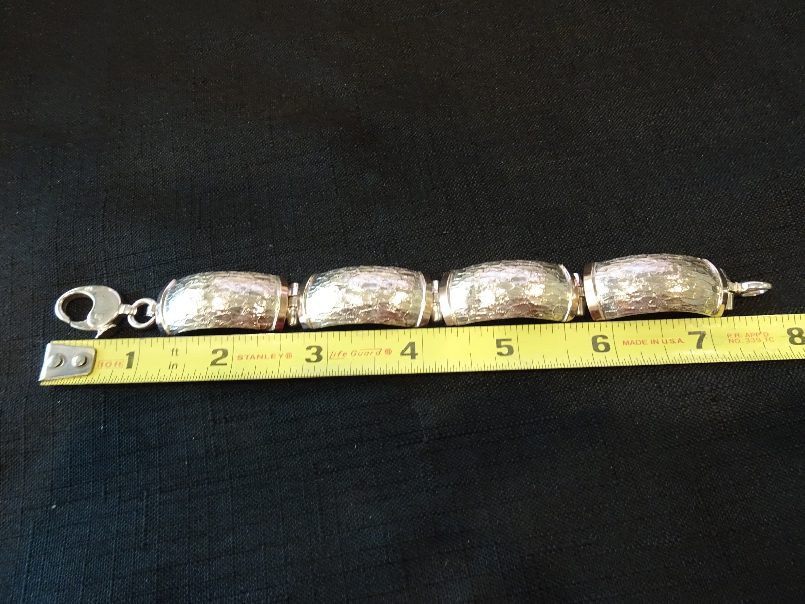 #779 SP-925 4-SECTION BANGLE LINK BRACELET-FANCY–READY FOR A QUEEN