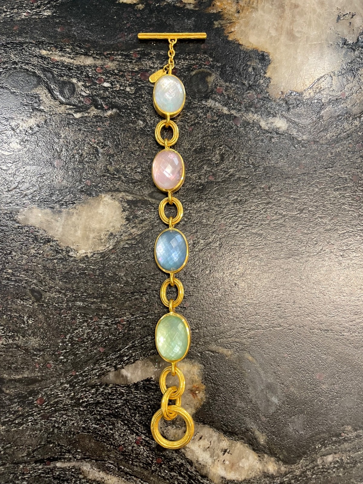 Julie Vos Multi Color Iridescent Pastel Link Bracelet