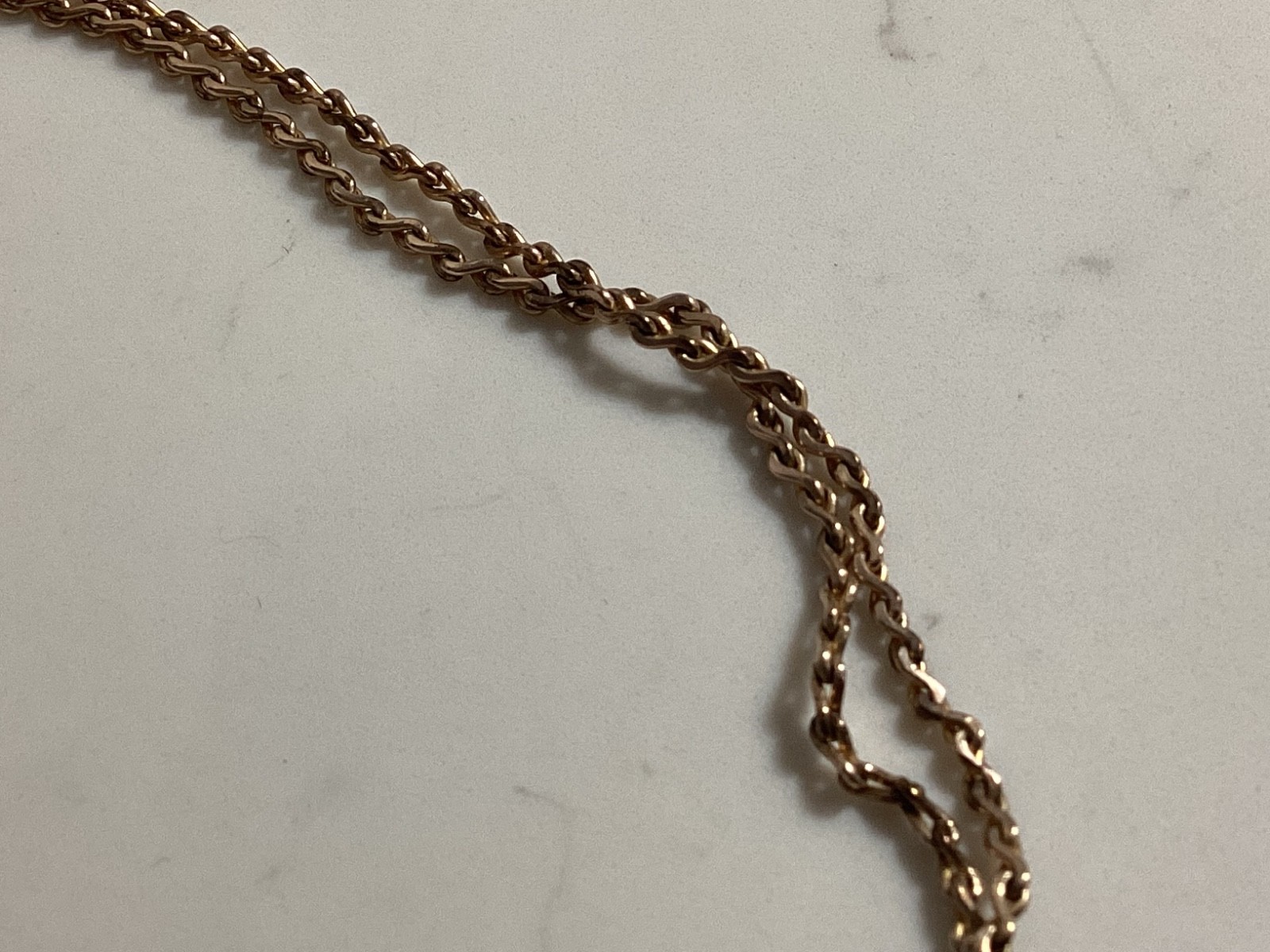 ANTIQUE SIGNED S.O.B. & CO. GOLD FILLED RUBY, PEARL SLIDING WATCH CHAIN NO RES