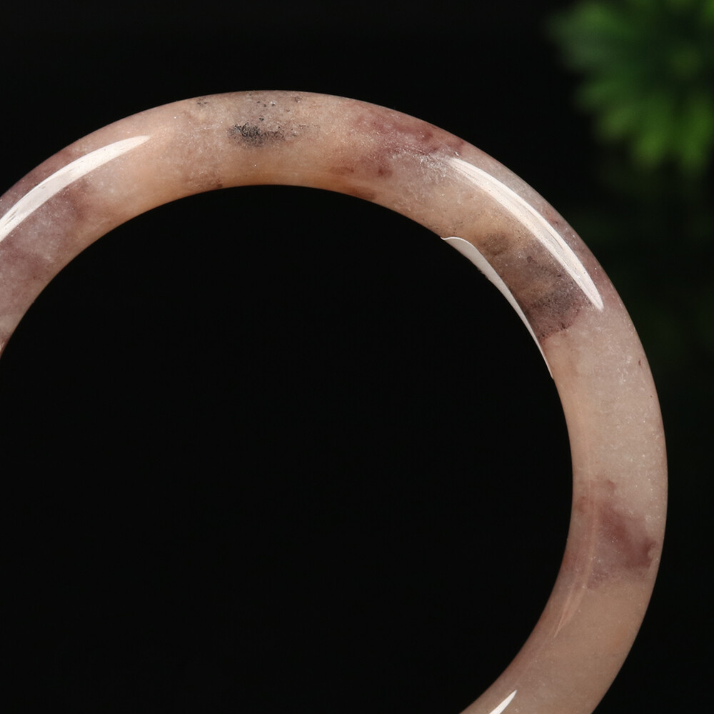 52-64mm Certified Golden jade bracelet 100% Natural Lavender Purple Jade Bangle