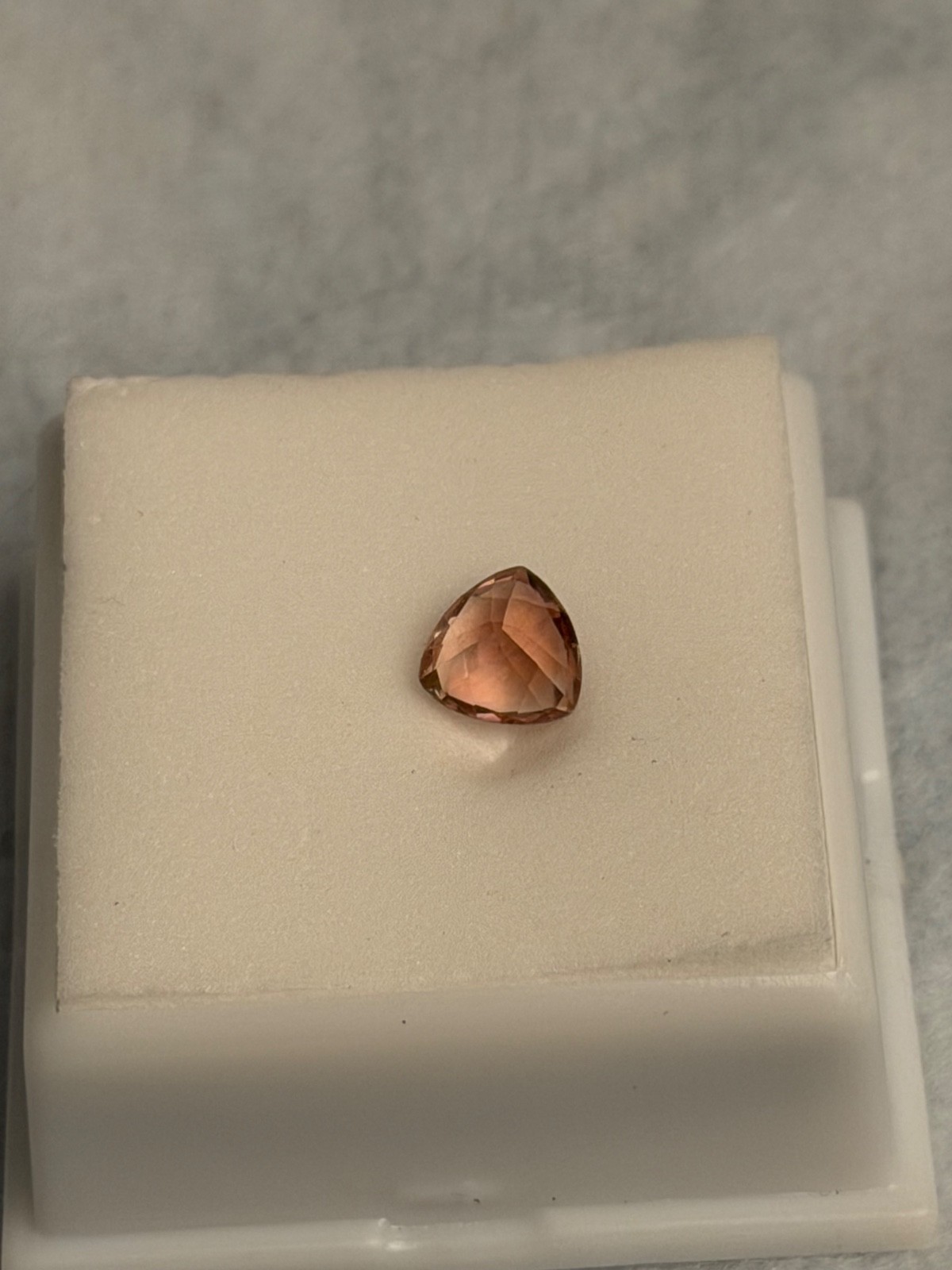 1.06ct Certified Oregon Sunstone Gold Green Pink Dichroic Schiller Trillion Cut