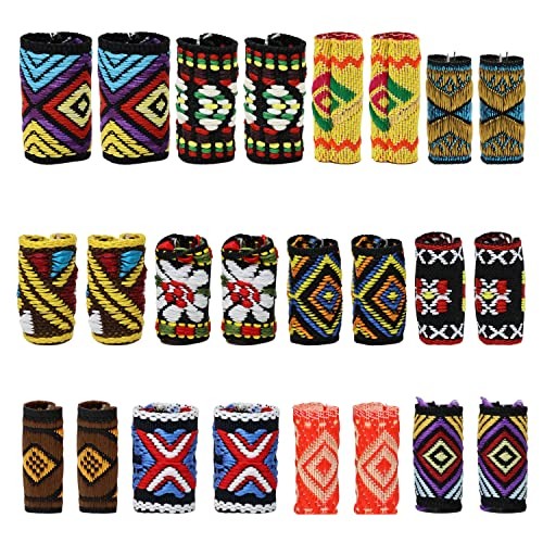 Honbay 24PCS Fabric Dreadlock Beads Colorful Cloth Dreadlock Bead Tubes