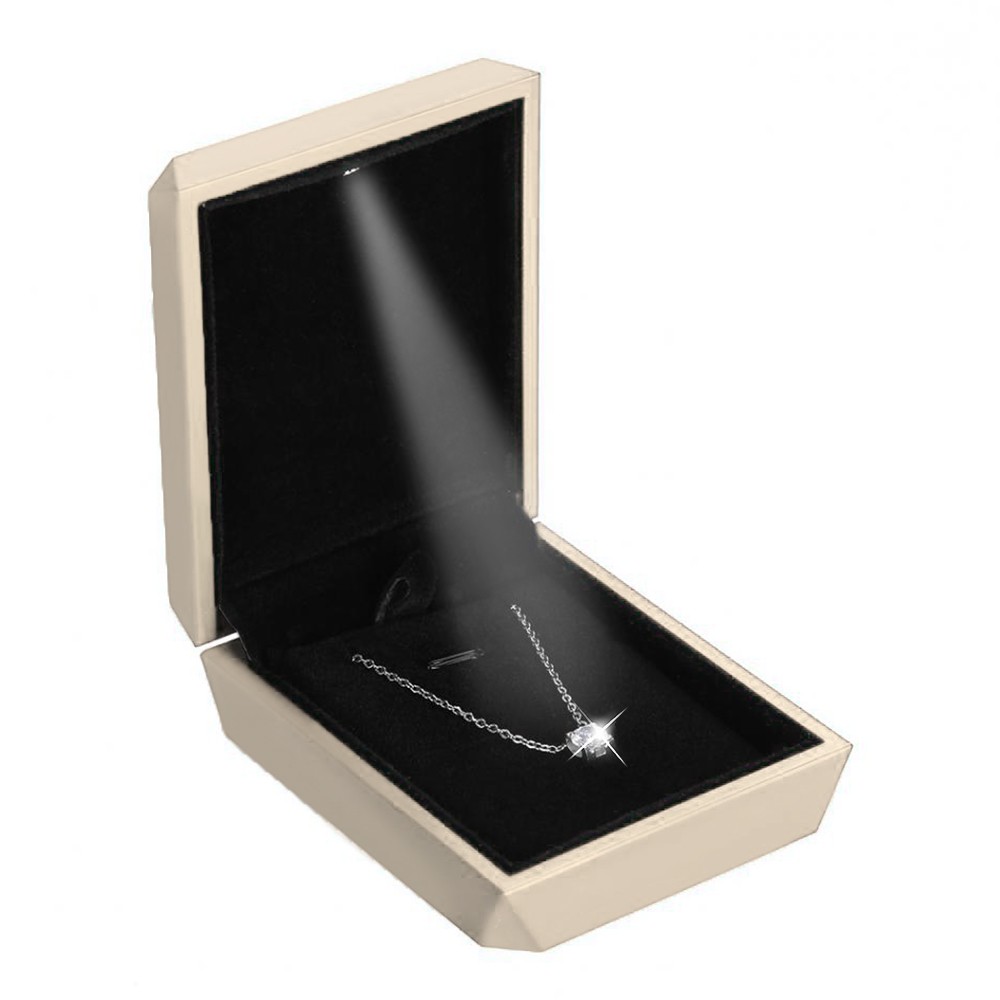 1/5/10x Necklace Pendant Box with LED Jewelry Storage Display Case for Wedding
