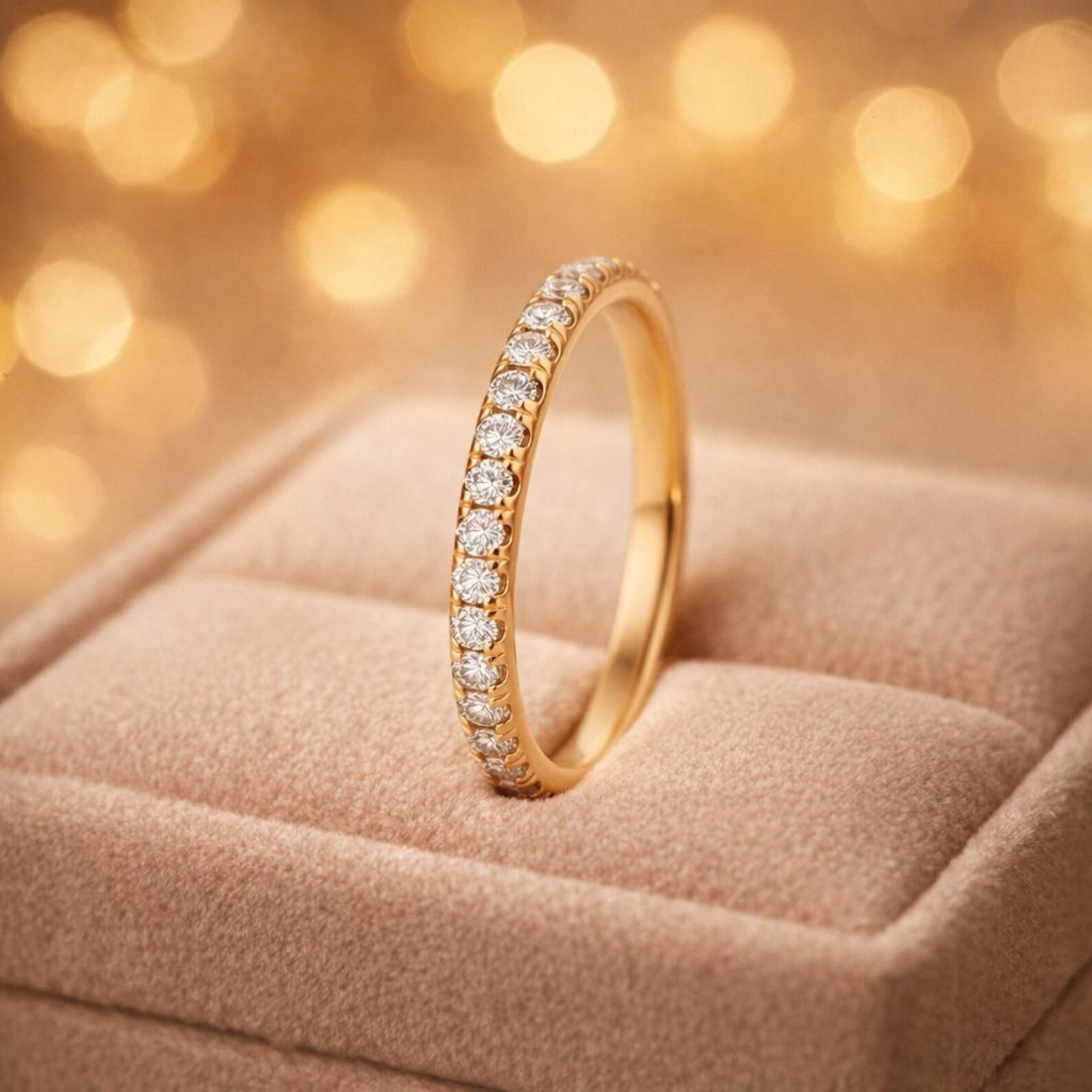 1.80 Ct Round Cut Simulated Diamond Women’s Eternity Ring 14k Yellow Gold Plated