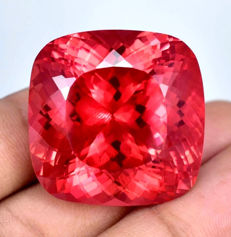 25 Ct Natural Ceylon Padparadscha Sapphire Cushion Cut Loose Certified Gemstone