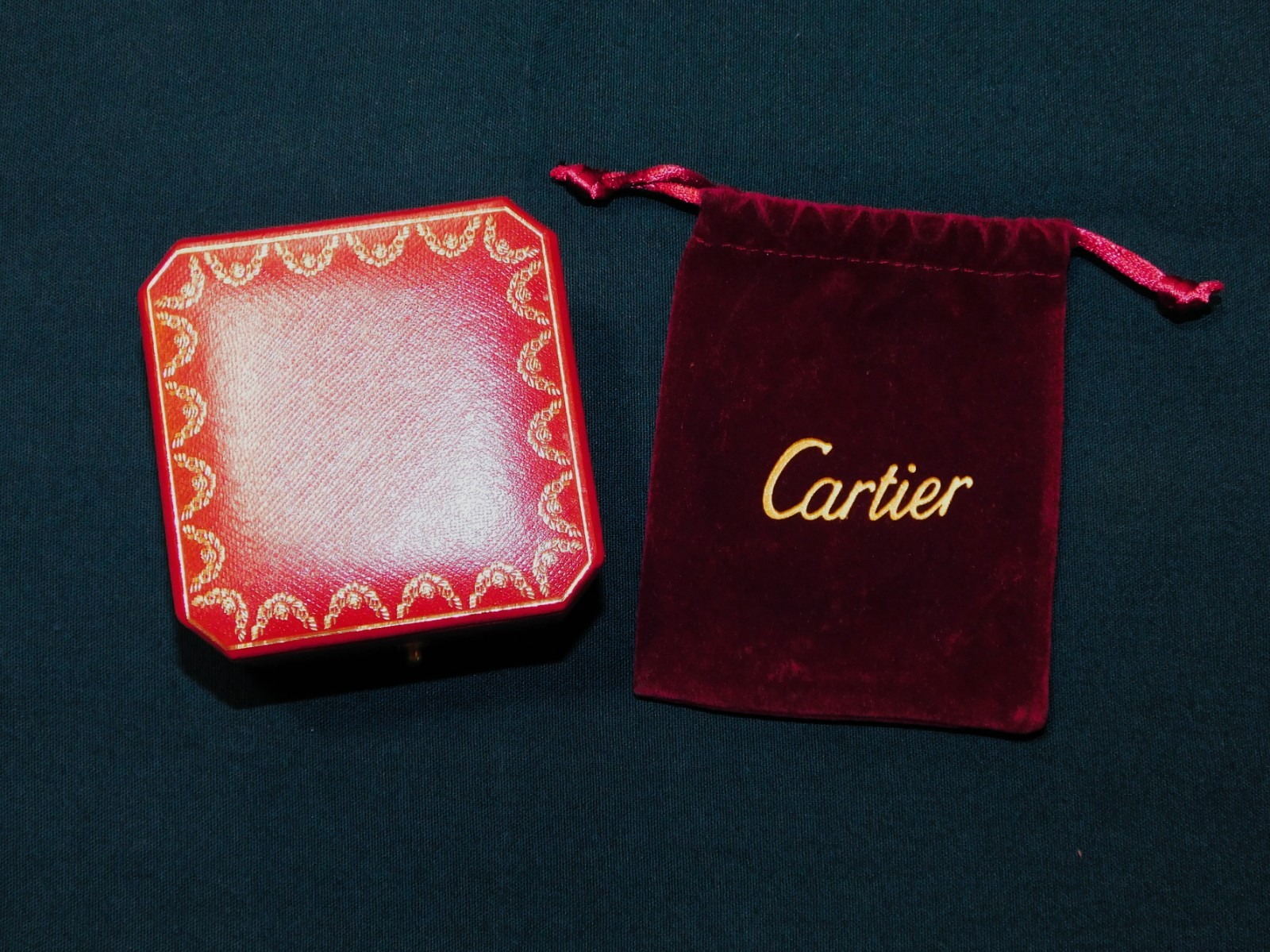 Genuine Cartier Love Ring Box W/ Velvet Drawstring Bag No Outer Box +FREE SHIP!