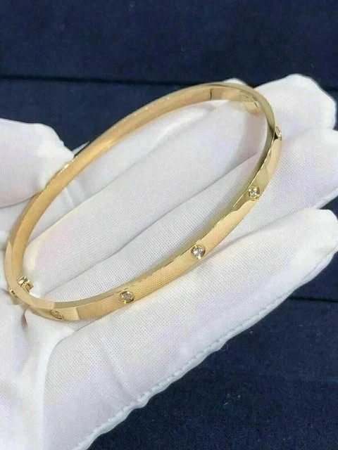 4CT Round Cut Diamond Lab-Created Women Bangle Bracelet 14K Yellow Gold Plated