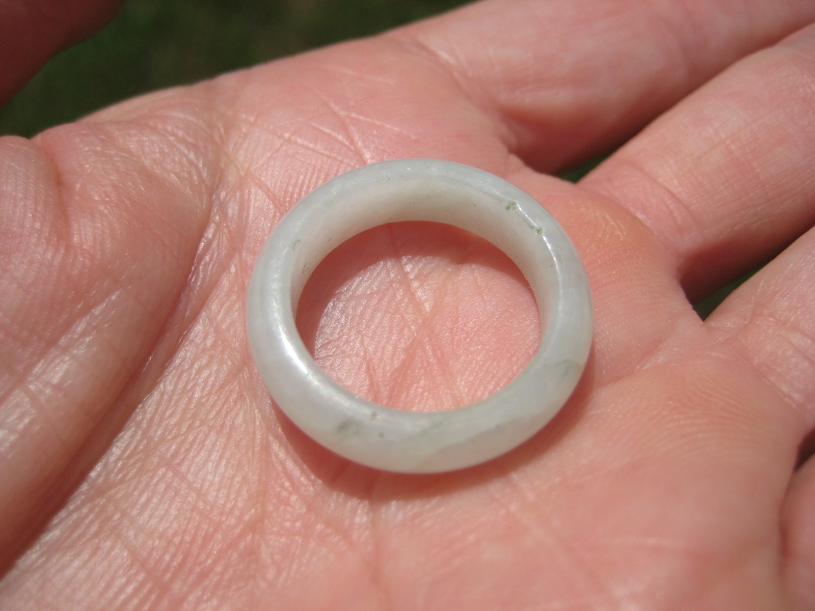 White Jadeite Jade Ring Myanmar A Size 6.75 US A3372