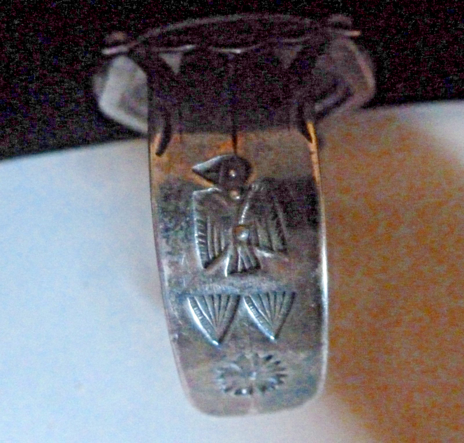 Sterling Navajo Fred Harvey Era Cuff Bracelet Agate Thunderbirds Bracelet
