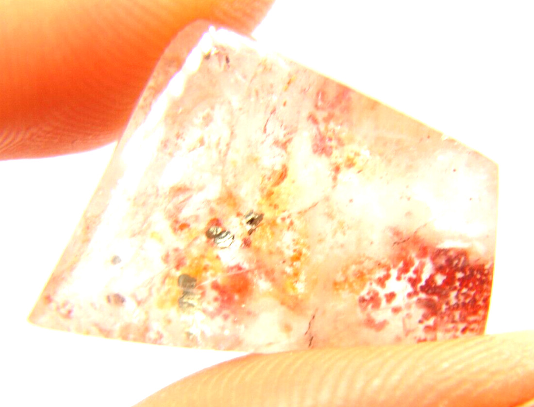 IP-15 Ironite Quartz 11.70ct 14x20x6mm free form limonite Hematoide fire quartz