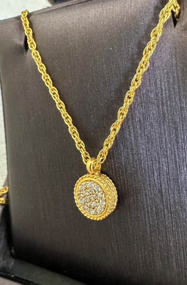 Julie Vos Delicate necklace, reversible crystal/black pave, rare ‘Windsor”