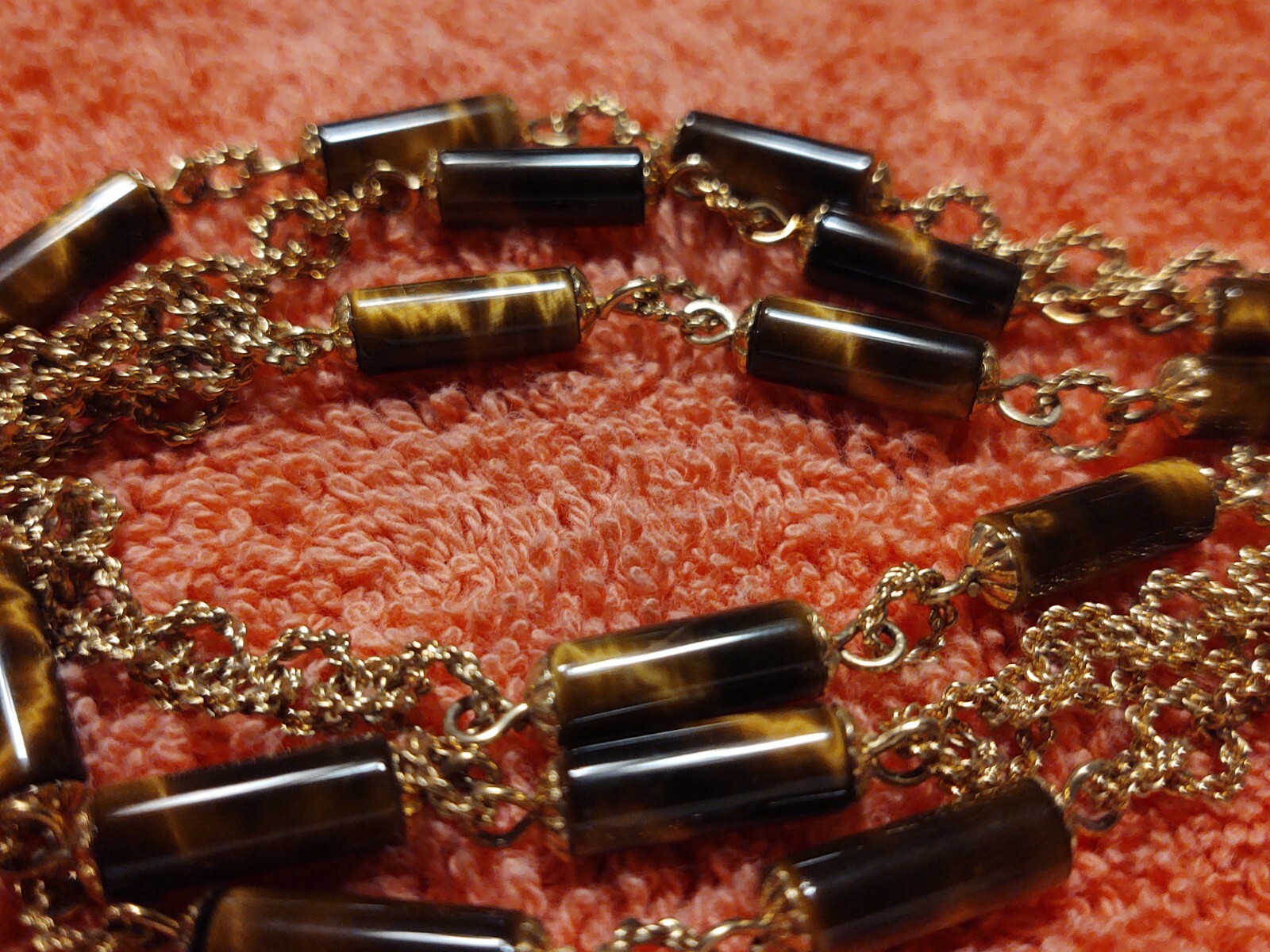 Tiffany And Company 18kt 34 Inch Tiger Eye Necklace