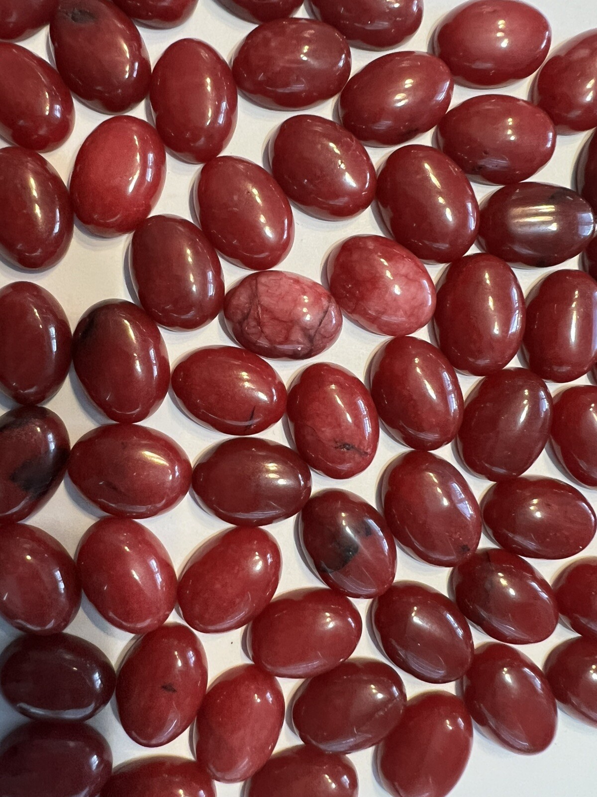 30 Pcs Pieces Brazilian Ruby Oval cabochon lot 13x18mm