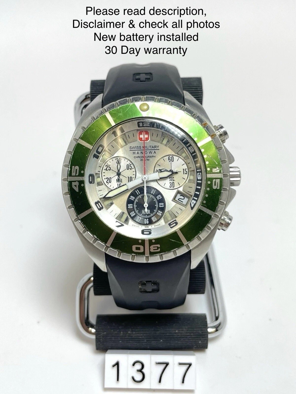 SWISS MILITARY HANOWA SEALANDER 10904J Chronograph Quartz Watch (New Battery)