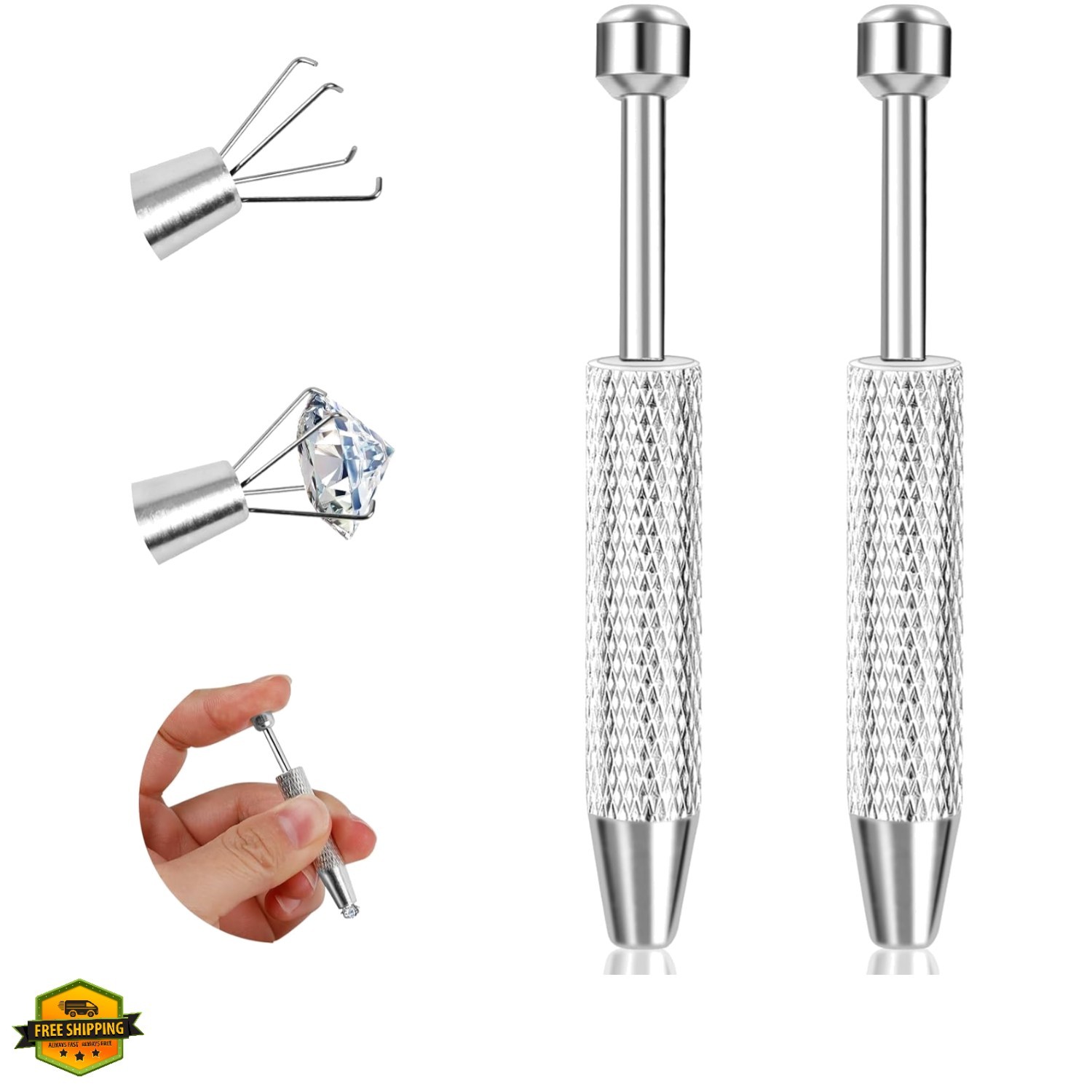 2Pcs Piercing Ball Grabber Tool for Changing Jewelry, Stianless Steel Flat Ba…