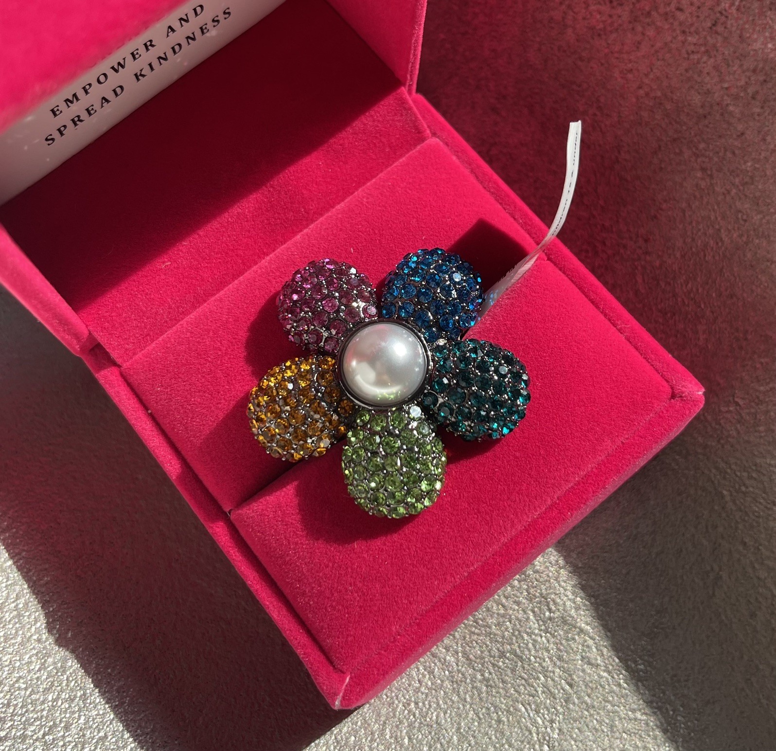 Kurt Geiger Multi-Color Rainbow Flower Ring Size 7 NWT