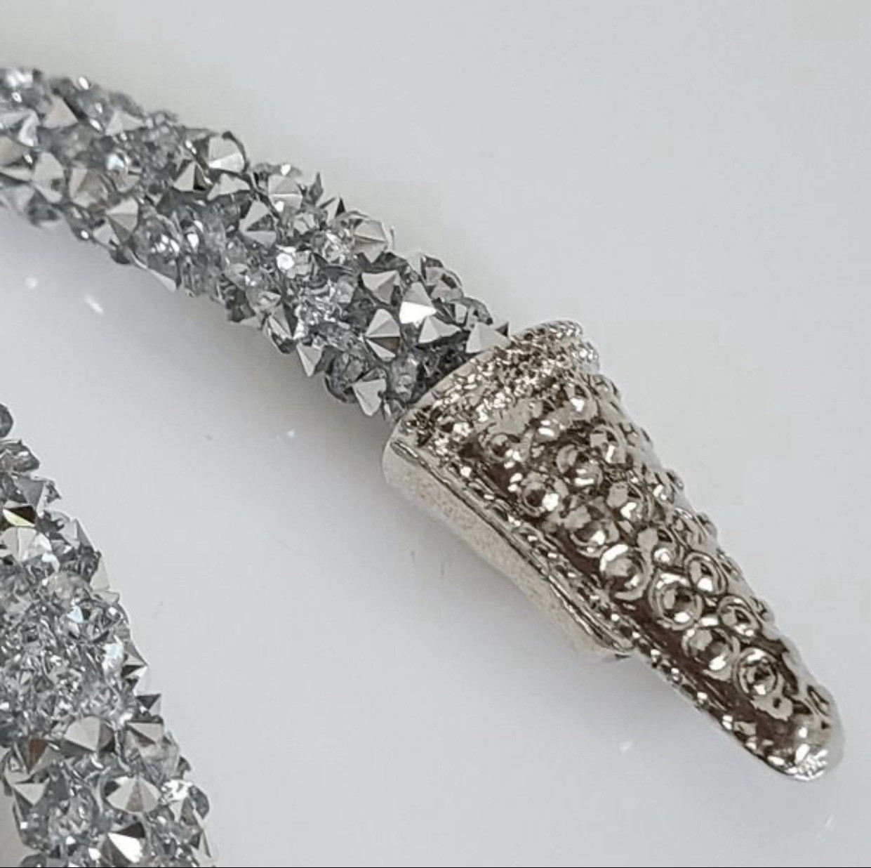 Sparkling Snake Necklace Bendable Silver Bling Statement Open Choker NEW S1 ￼
