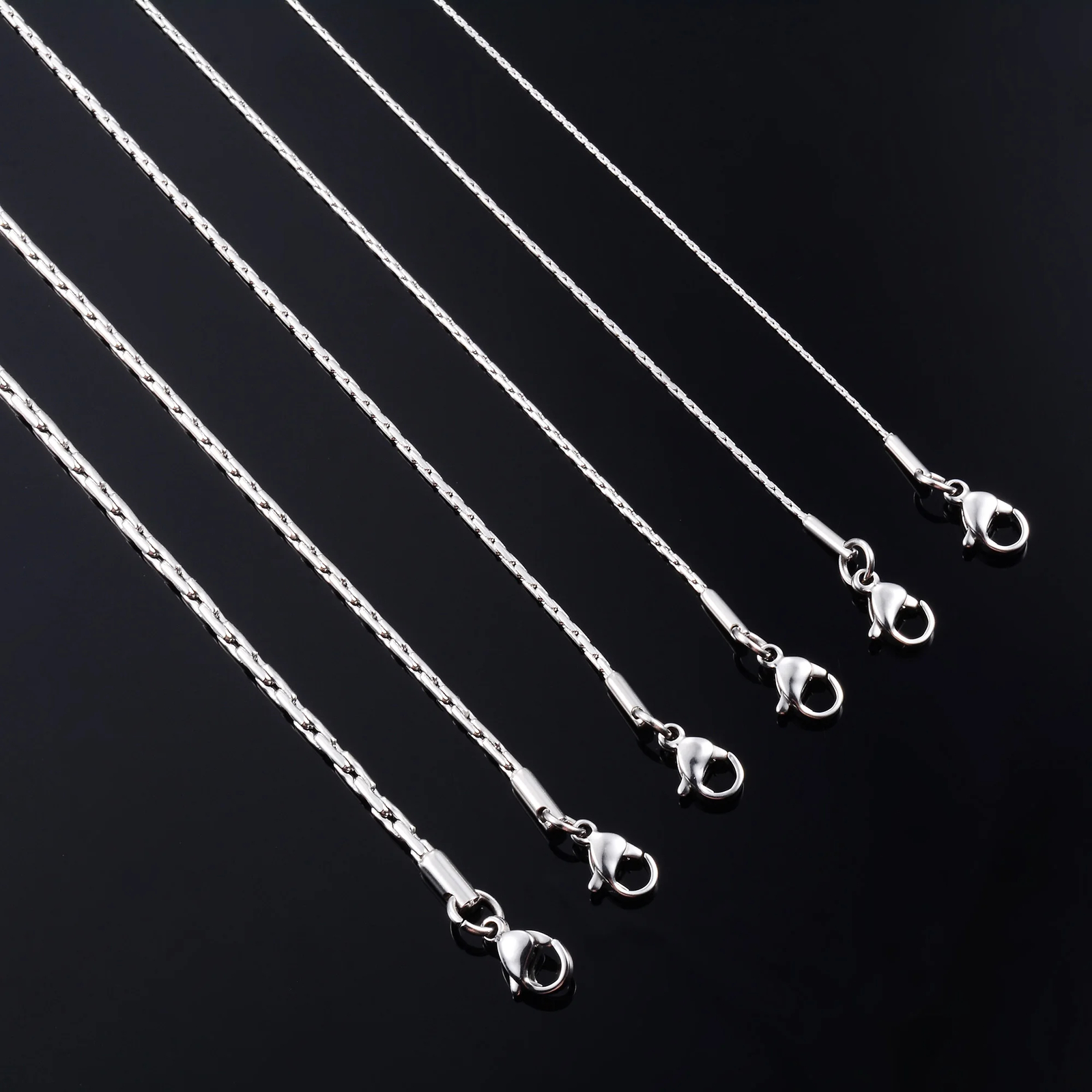 Thin Silver Necklace Link Cable Chain for Women | 316L Stainless Steel Jewelry