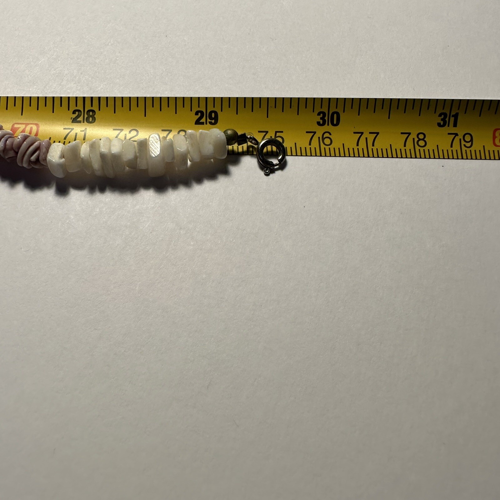 White & Purple Puka Shell Beaded 29 1/2 Inch Beaded Necklace