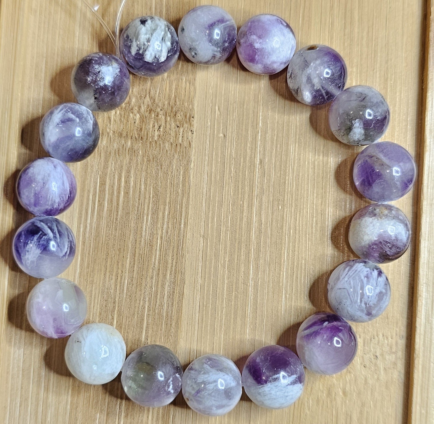 Feather Fluorite Natural Crystal Bracelet 11.8mm
