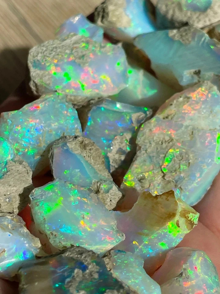 Dry Opal Rough Lot 20 Pieces Natural Ethiopian Welo Opal Raw AAA cut grade rough