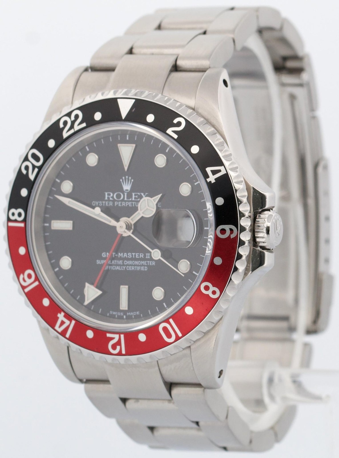 Rolex GMT-Master II COKE Red Black Stainless Steel 16710 40mm OYSTER Date Watch