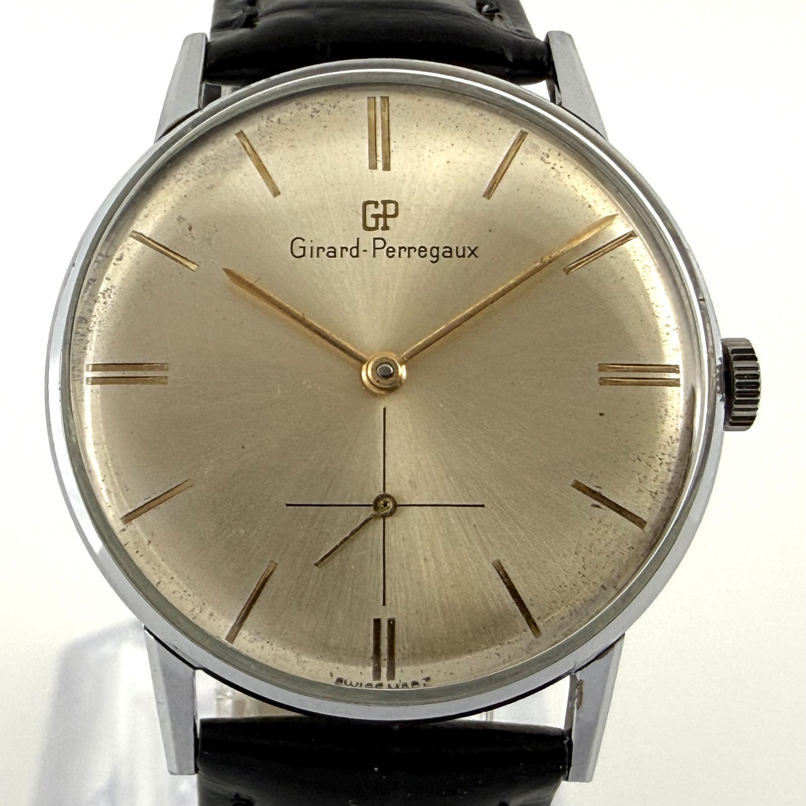 CLASSIC FINE GIRARD PERREGAUX MANUAL WIND ST STEEL DRESS WATCH ORIGINAL DIAL
