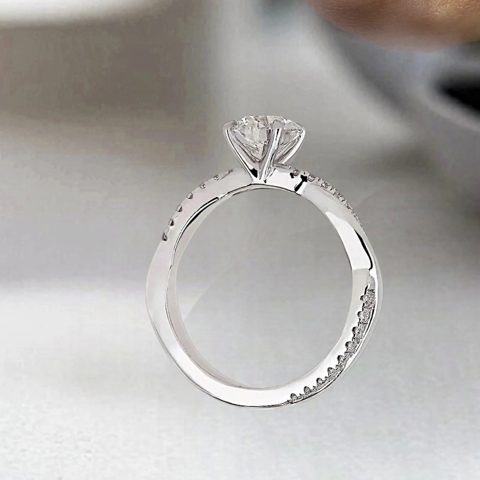 Certified 5.00 Cts. Round Shape White Diamond Ring In 925 Silver – Tariff Free