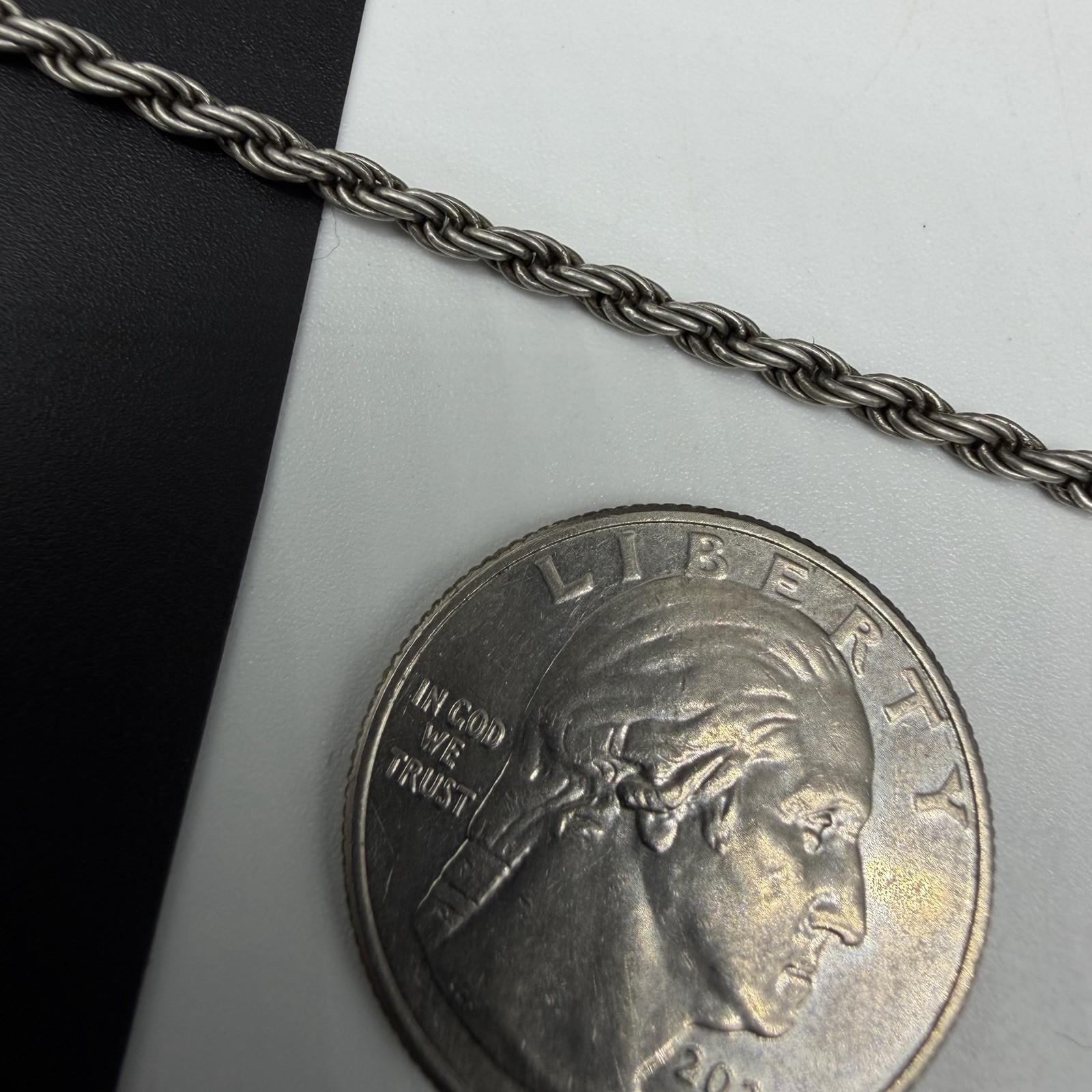 Nice Vintage SXI Italy Sterling Silver 2.4mm Rope Chain 30″ XL Necklace 15.1g