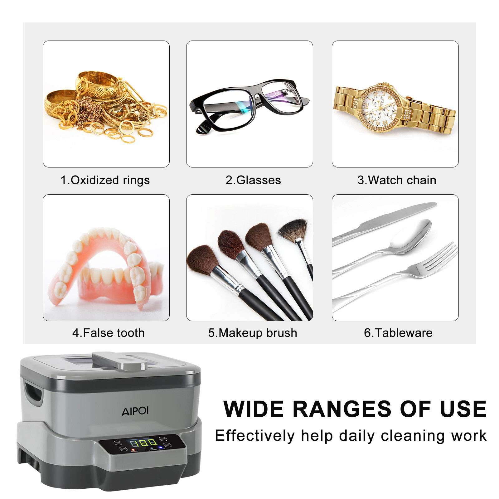 Ultrasonic Cleaner Jewelry Watch Glasses Ring Ultrasound Cleaning Bath Machine