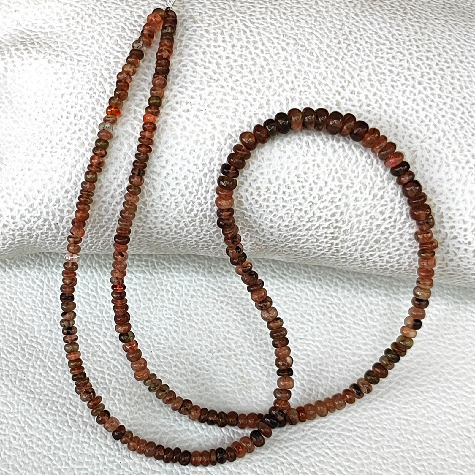 Natural Spain Andalusite Rondelle Smooth Beads 16″ Strand 3-4.5mm Gemstone