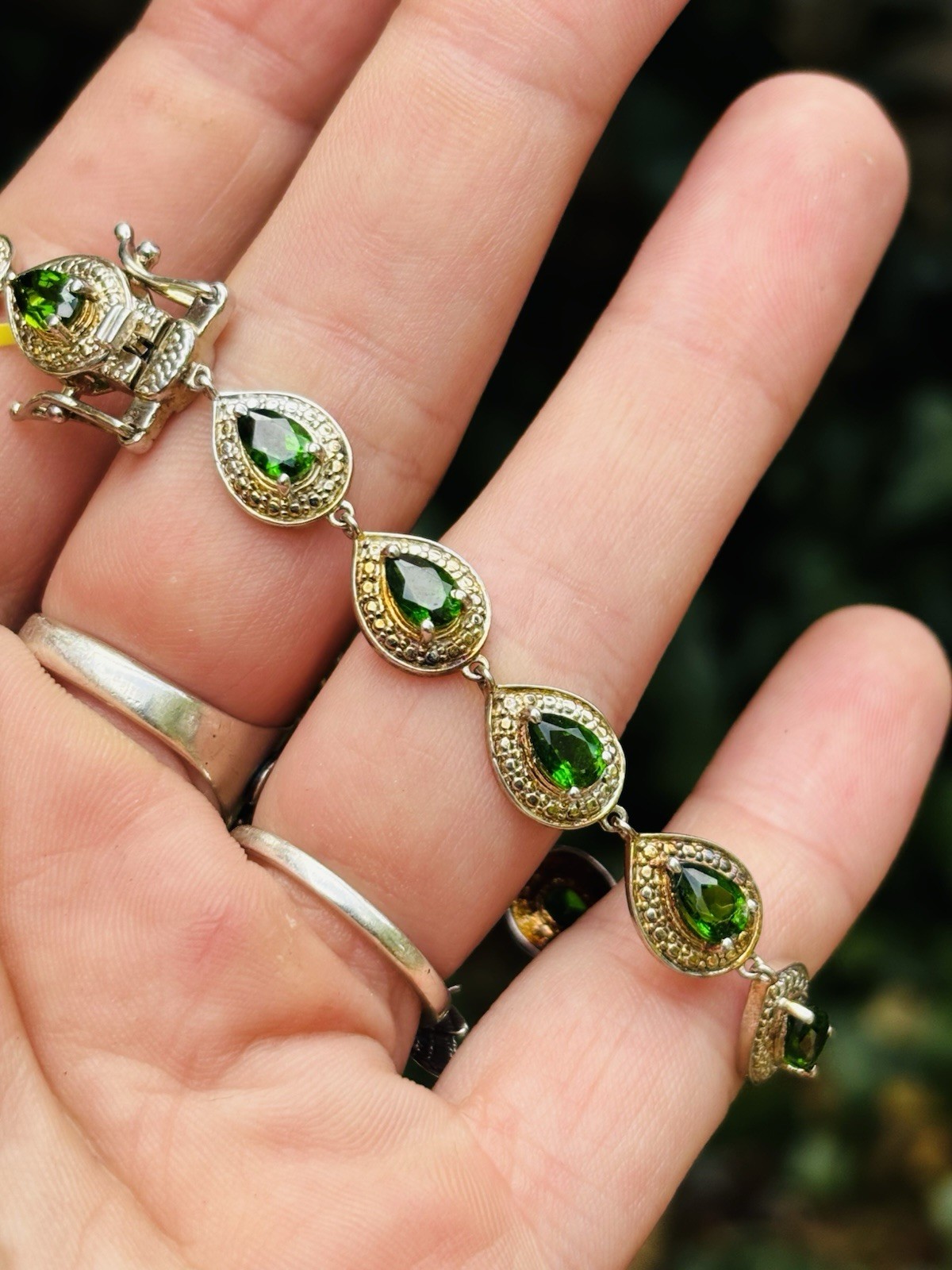 TJC silver and chrome diopside bracelet new with tag
