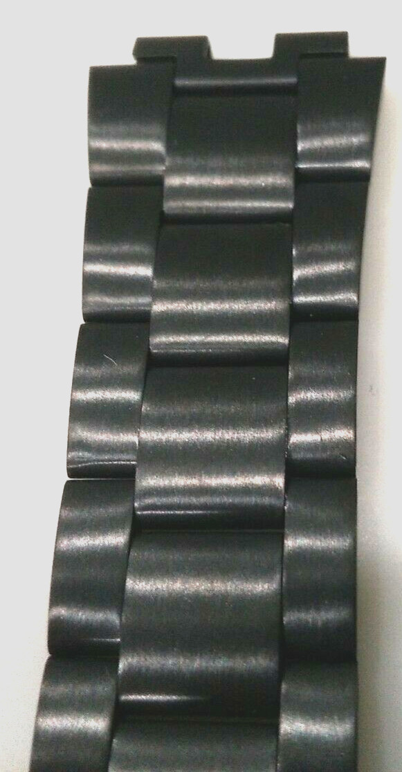 Mens Black Smartwatch 16mm Security Push Button Watch Band Fits Pebble Steel